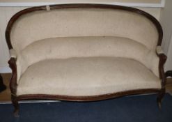 A 19th century French walnut two seat sofa