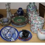 Mixed Oriental ceramics and Dutch vase a/f