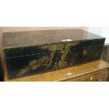 A Chinese black lacquer trunk, W.87cm