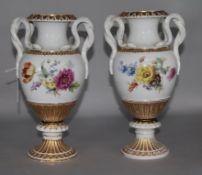 A pair of 19th Century Meissen vases