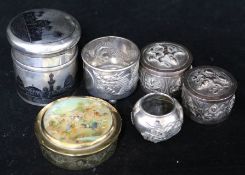 A silver and niello jar, etc.