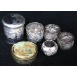 A silver and niello jar, etc.