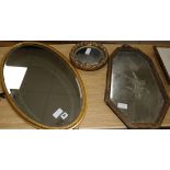 A 19th century Venetian intaglio engraved mirror and two other gilt mirrors