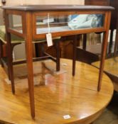 An Edwardian satinwood bijouterie table, W.67cm