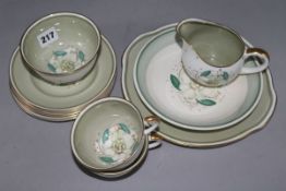 A Susie Cooper 'Gardinier' pattern tea set