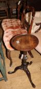 A pair of Victorian rosewood side chairs and a mahogany wine table