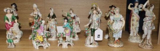 A Meissen figure and other continental porcelain figures