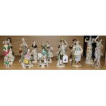 A Meissen figure and other continental porcelain figures