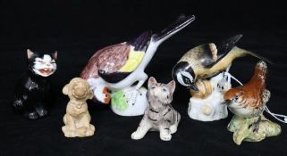 A group of ceramic animals