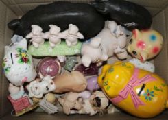 Beswick 'Little Pig Robinson' and pig group and a large collection of pig ornaments, various