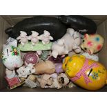 Beswick 'Little Pig Robinson' and pig group and a large collection of pig ornaments, various