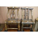 Two Chinese low child's chairs