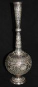 An Indian silver tall vase