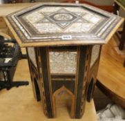 A Moorish hexagonal occasional table, W.55cm