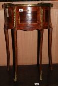 A French demi lune ormolu mounted side table, W.50cm