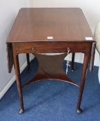 A George III mahogany Pembroke table with undertier, W.55cm