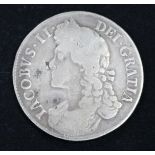 A James II 1687 silver Crown (V.G).