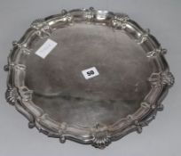 A silver plated salver