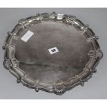 A silver plated salver