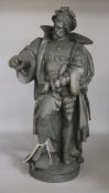 A 19th century spelter figure of 'Bienvenuto Cellinin'