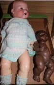 A. M 351.70K, open mouthed baby doll and a Heubach 414.2/0 D.r.g. M. black baby doll