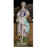 A large French coloured biscuit porcelain figure