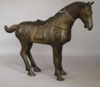 A bronze model of a horse