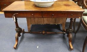 A Victorian rosewood centre table, W.107cm