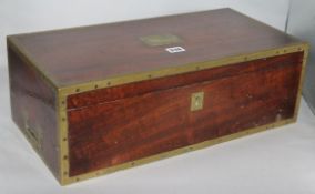 A Regency brass bound mahogany writing table