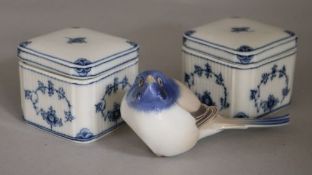A quantity of Royal Copenhagen pots and a bird
