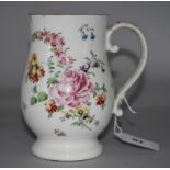 A Derby polychrome baluster mug c.1760 (repair to handle)