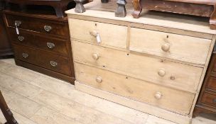 A mahogany three-drawer chest and a pine four-drawer chest, 110cm and 120cm