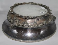 2 silver plated wedding cake bases