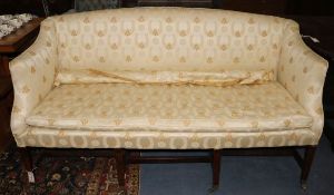A late Georgian upholstered settee, L.168cm