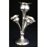 A George V silver four vase specimen vase