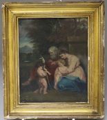 Lady Fanny Harley, oil on board, Family at rest in a classical landscape, label verso dated 1829, 14