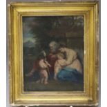 Lady Fanny Harley, oil on board, Family at rest in a classical landscape, label verso dated 1829, 14