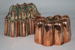 Two Victorian copper jelly moulds