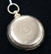 A 19th century 18ct gold hunter keywind pocket watch By Josh. Johnson, Liverpool, with Roman dial