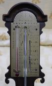 A George III mahogany stick barometer, bearing silvered scale signed Benjamin Martin, London