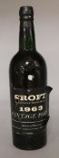 Twelve bottles of Croft Vintage Port, 1963