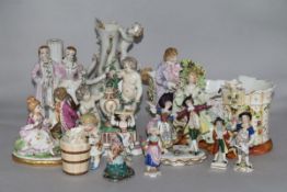 A collection of twelve Continental porcelain figures and groups