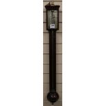 C. Silberrad, London. A George III mahogany stick barometer (a.f.), H.100cm