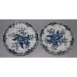 A pair of Worcester Pine Cone pattern petal rimmed dishes, 7.5in.