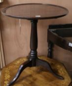 A George III mahogany circular tripod table, W.55cm