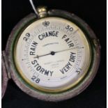 A Negretti and Zambra pocket barometer, cased