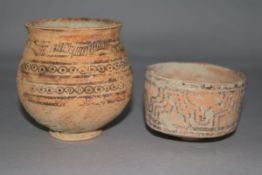 2 Indus valley pottery vessels 600-1900BC