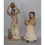 Two Spanish pottery figures