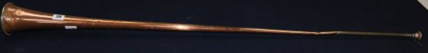 A Victorian copper coaching horn