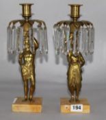 A pair of figural lustres